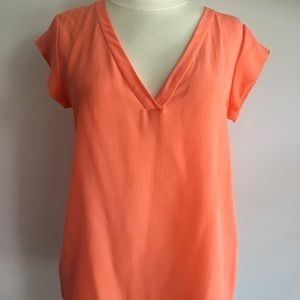 Joie Silk V-Neck “Rubina” Blouse SZ XS Coral 🏠
